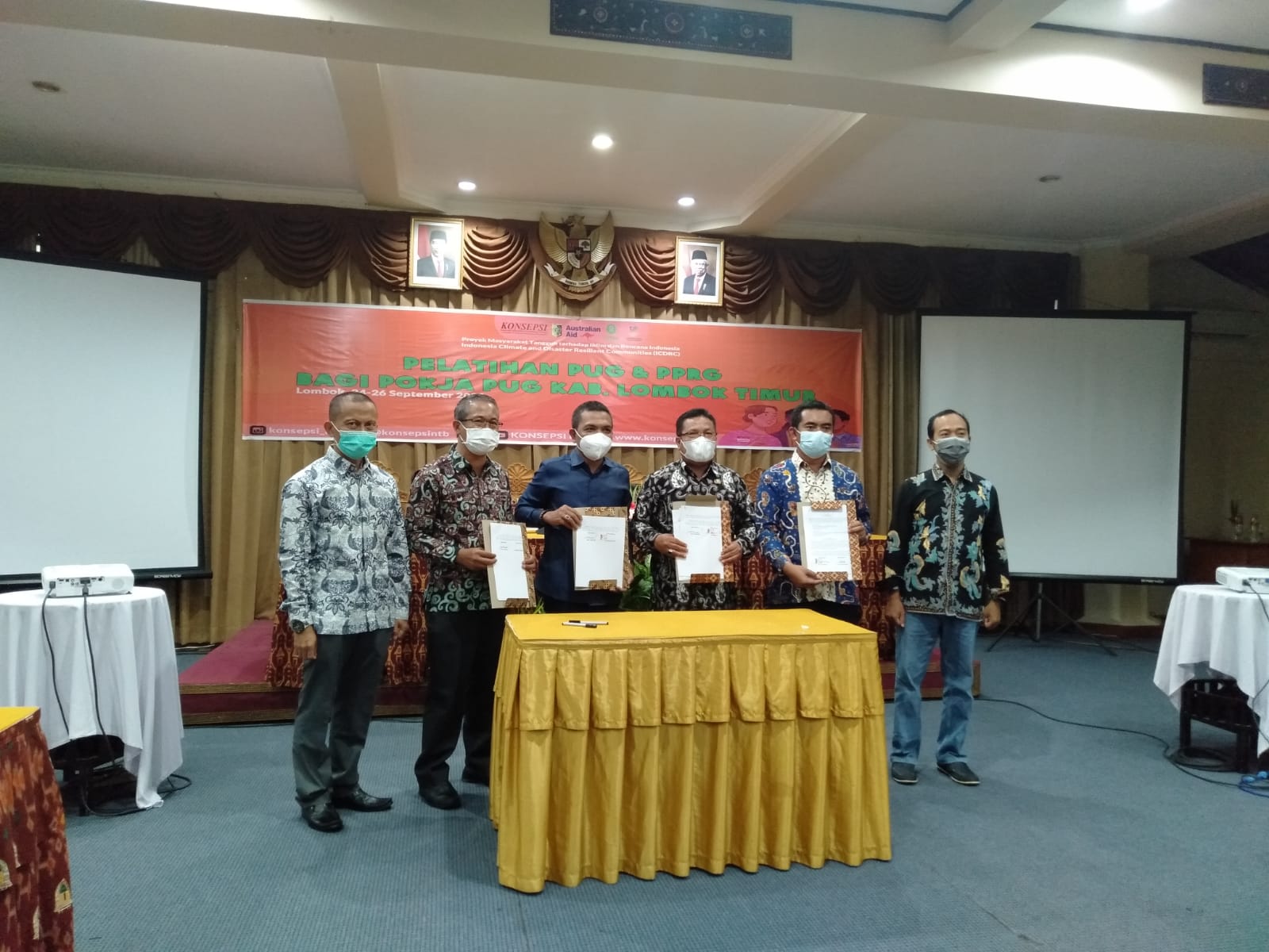 Penandatanganan Perjanjian Kerjasama KONSEPSI dengan Dinas P3AKB, Dinas LHK dan BPBD Lombok Timur